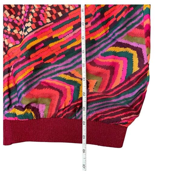 Farm Rio Red Striped Patches Bomber Jacket | Size XS / 433U - Picture 8 of 11